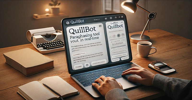 Une image représentant l'utilisation de QuillBot pour une rédaction efficace et professionnelle